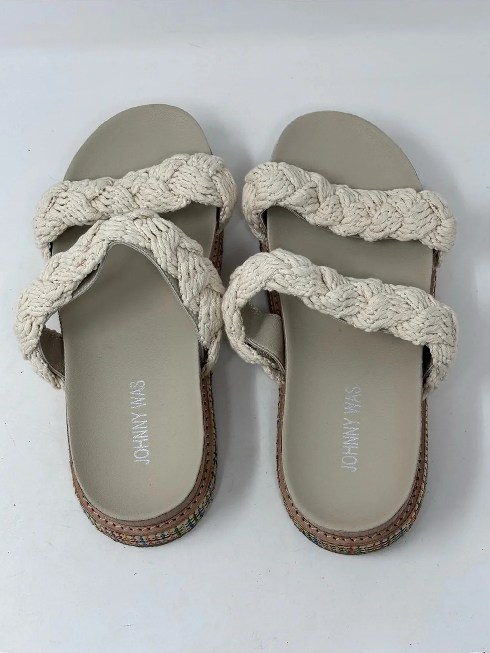 Johnny Was braided rope sandals NWOT size 8